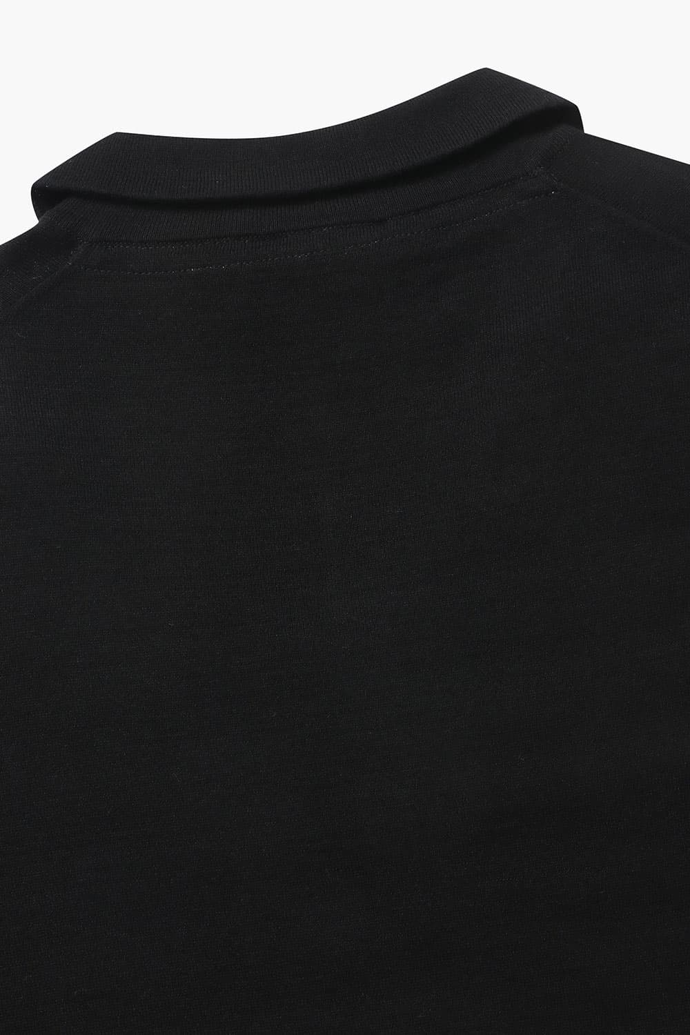 코튼 폴로 502 블랙 반소매 니트