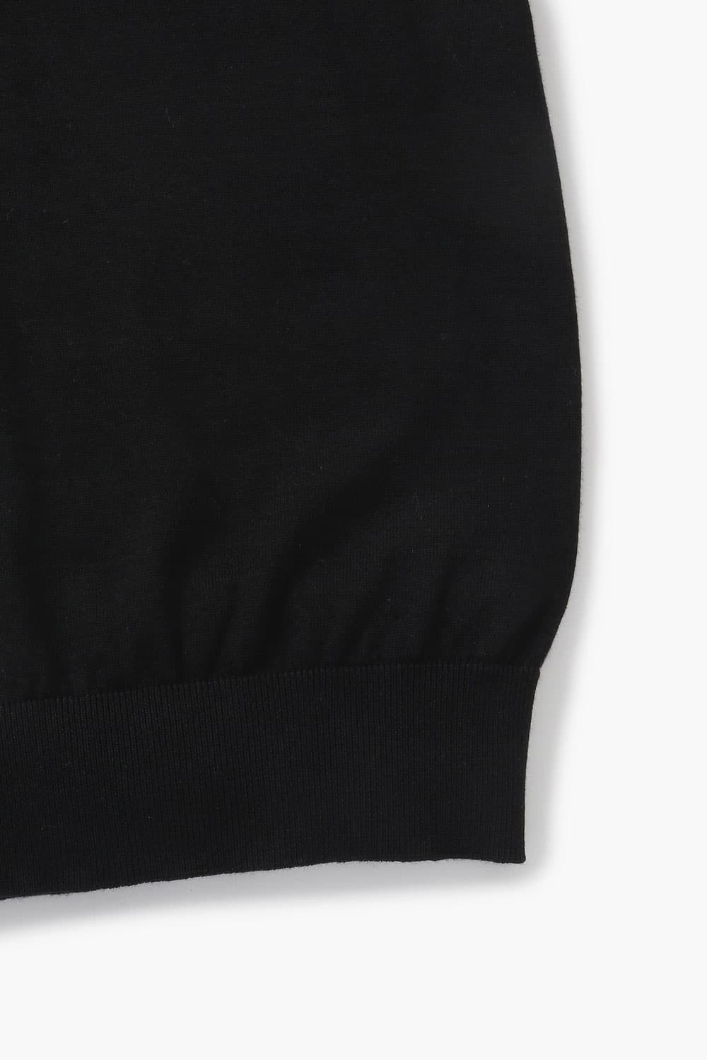 코튼 폴로 502 블랙 반소매 니트