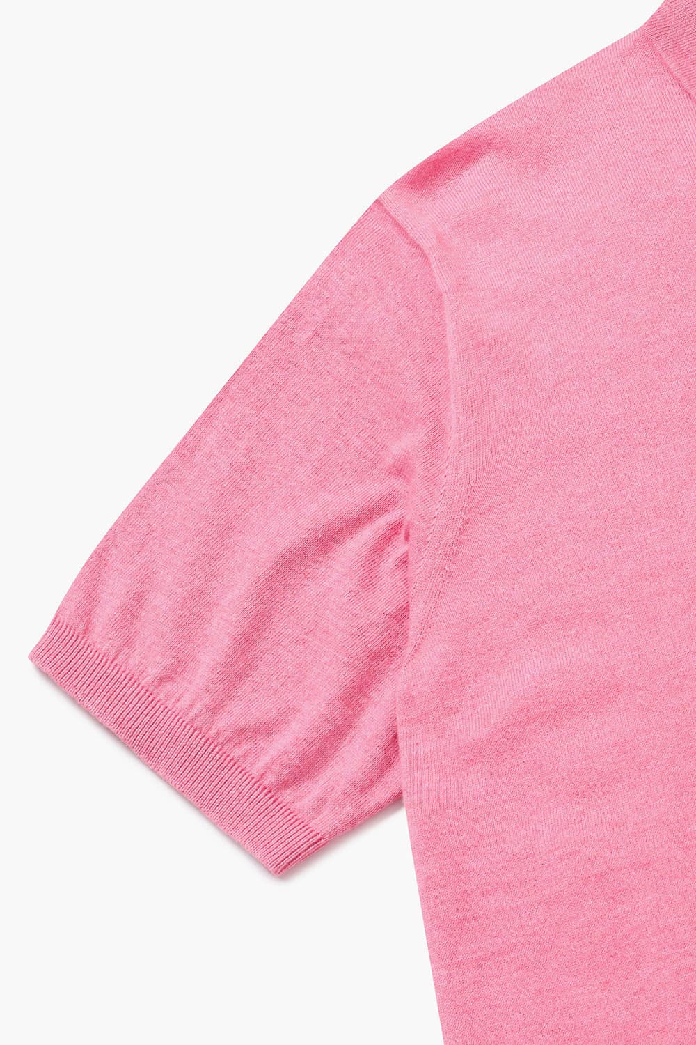 코튼 폴로 502 핑크 반소매 니트