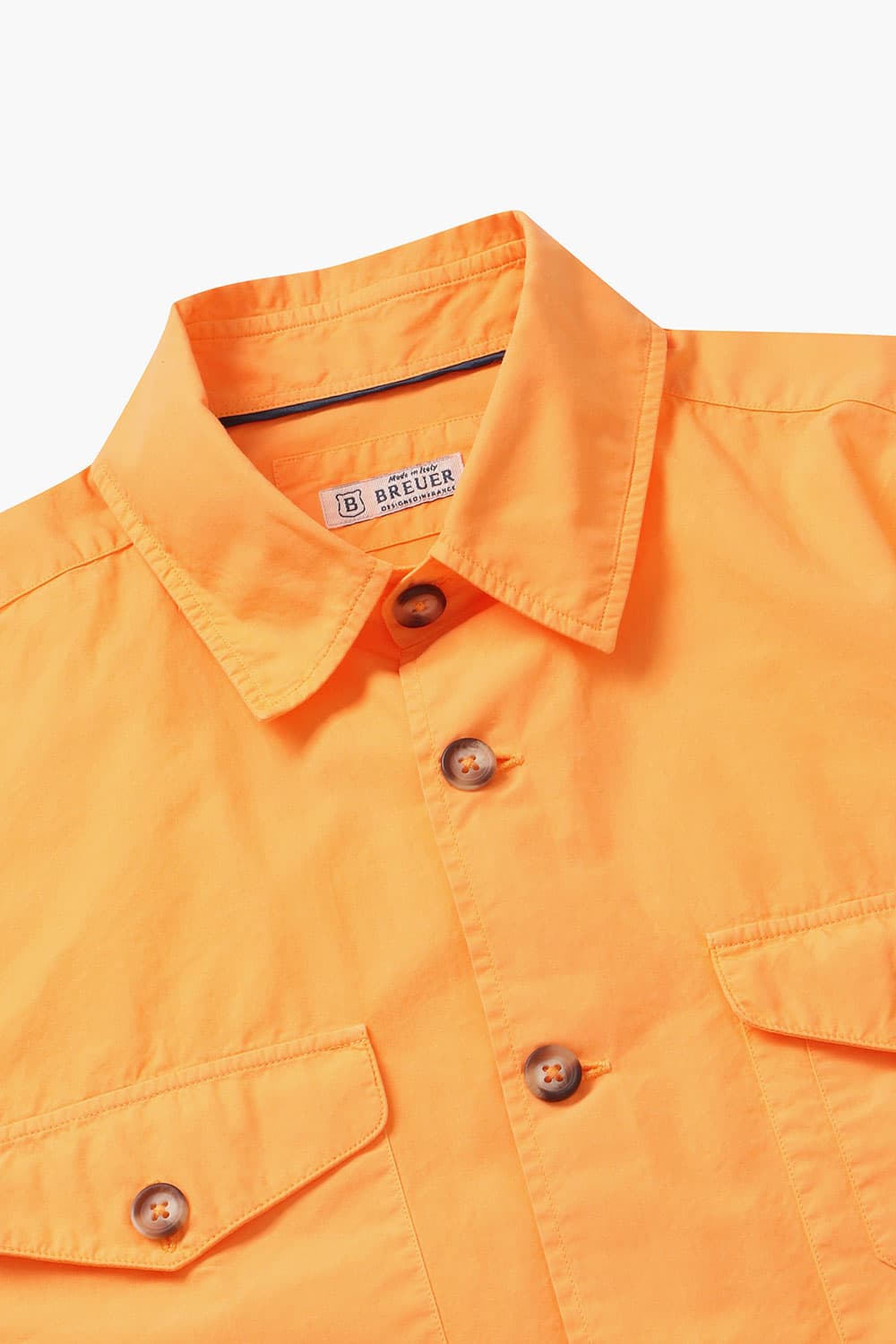 코튼 버튼 다운 투 포켓 201 오렌지 셔츠