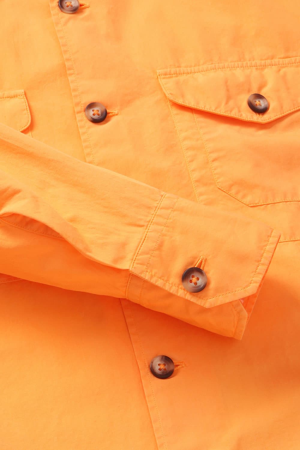 코튼 버튼 다운 투 포켓 201 오렌지 셔츠