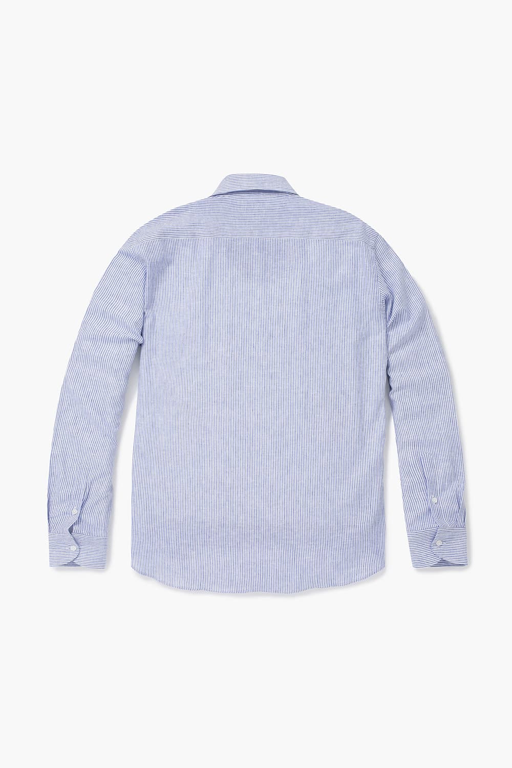 린넨 혼방 스트라이프 811 블루 셔츠