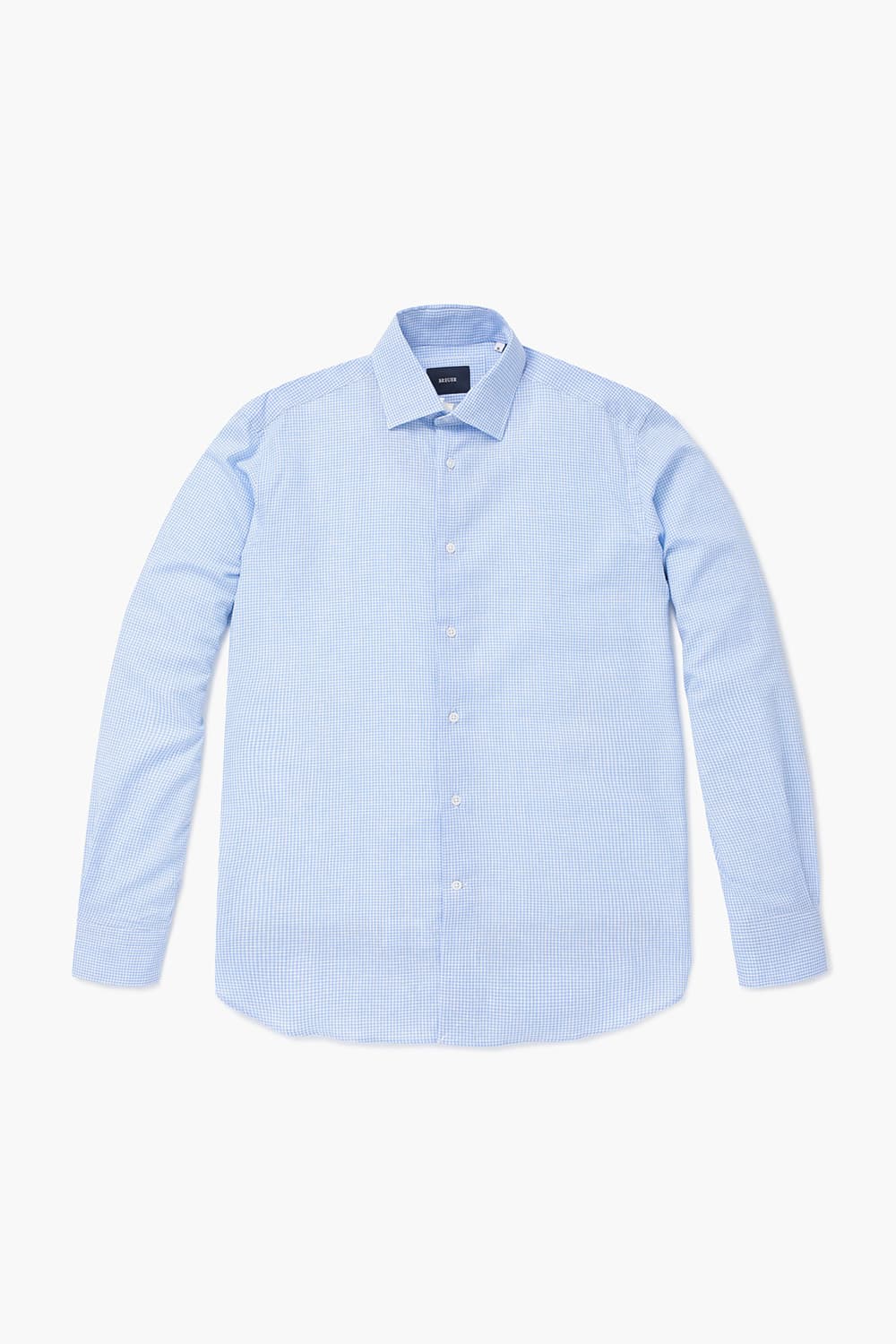린넨 혼방 마이크로 깅엄 체크 810 라이트블루 셔츠