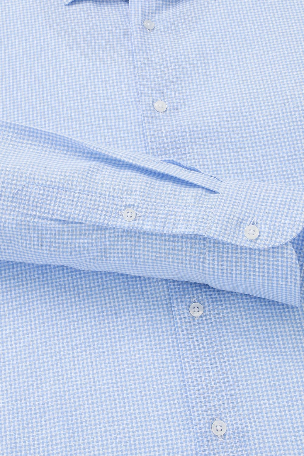 린넨 혼방 마이크로 깅엄 체크 810 라이트블루 셔츠