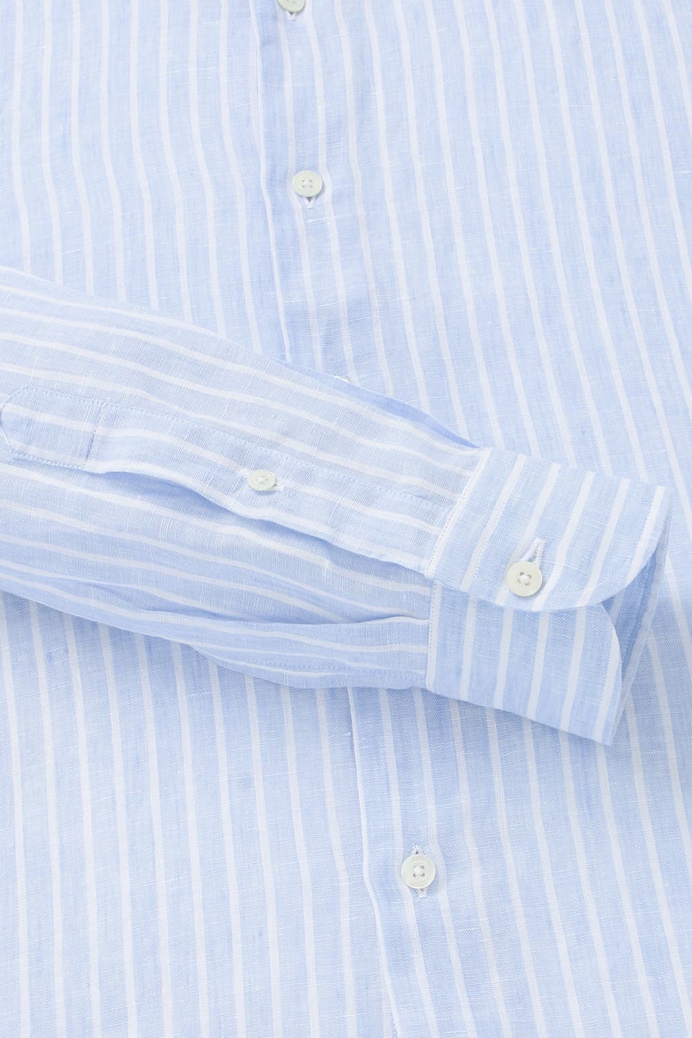 린넨 스트라이프 304 라이트블루 셔츠
