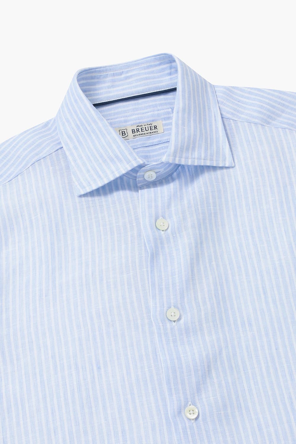 린넨 스트라이프 303 라이트블루 셔츠