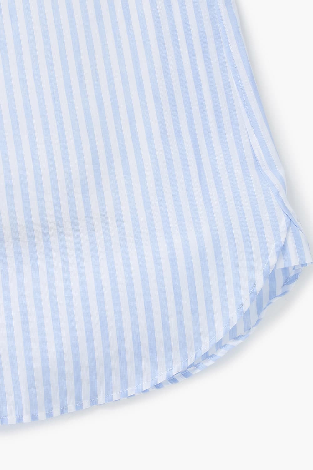 린넨 혼방 스트라이프 302 라이트블루 셔츠