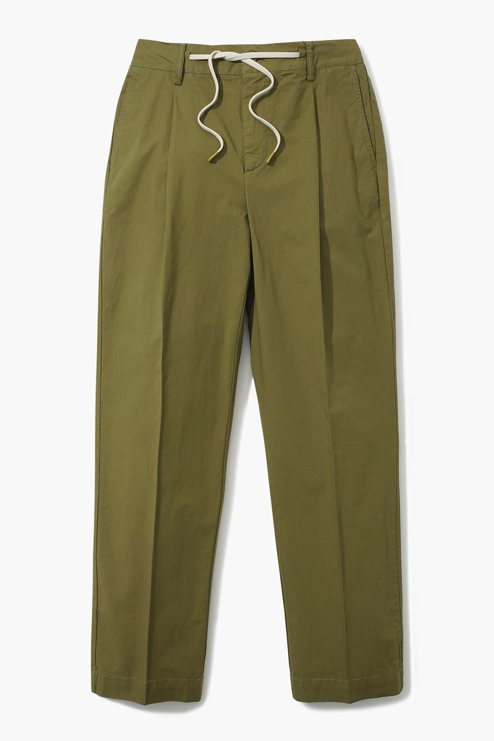 코튼 드로우스트링 세미와이드 804 그린 팬츠