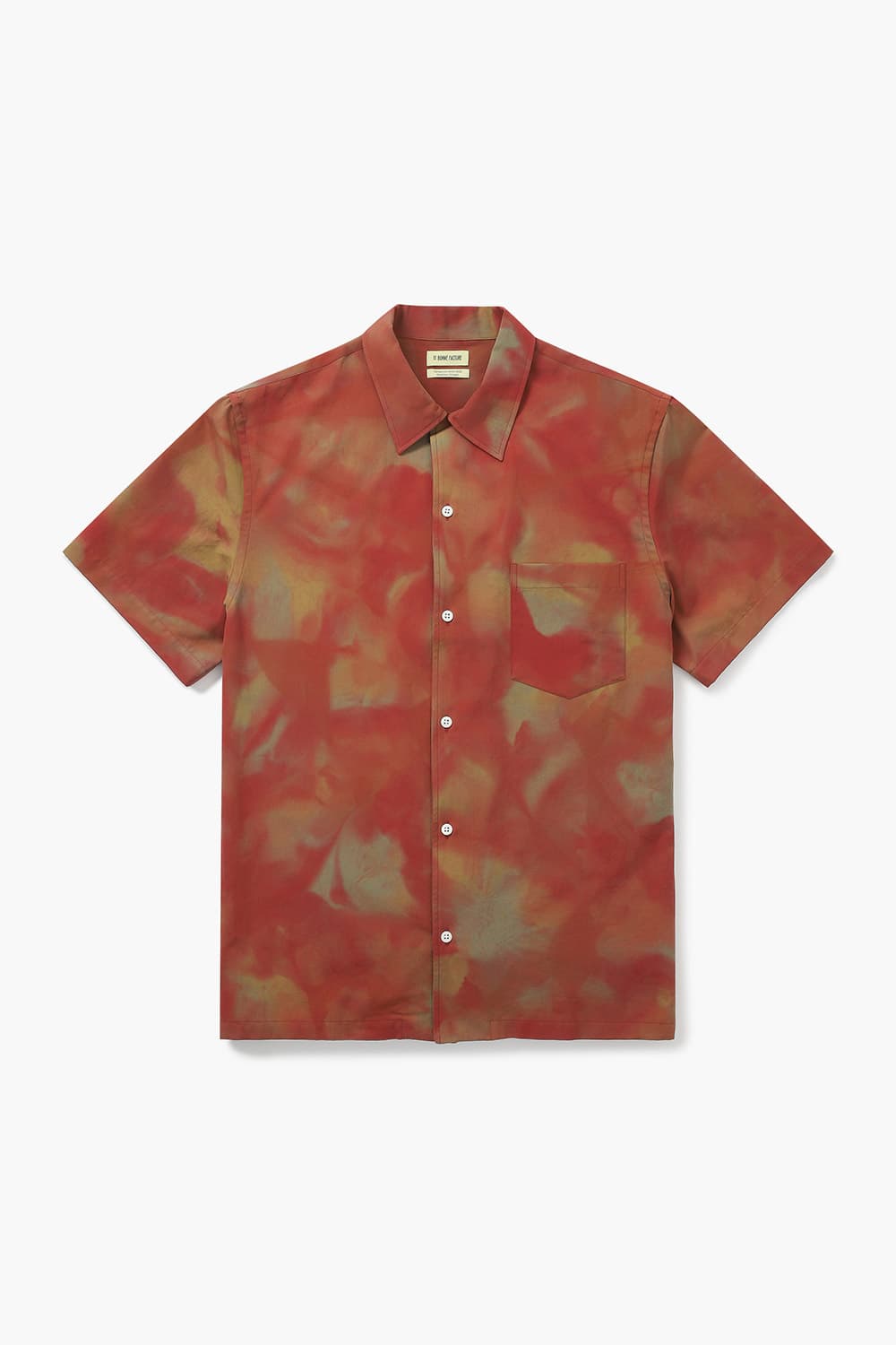 코튼 타이다이 캠프 카라 001 레드 반소매 셔츠