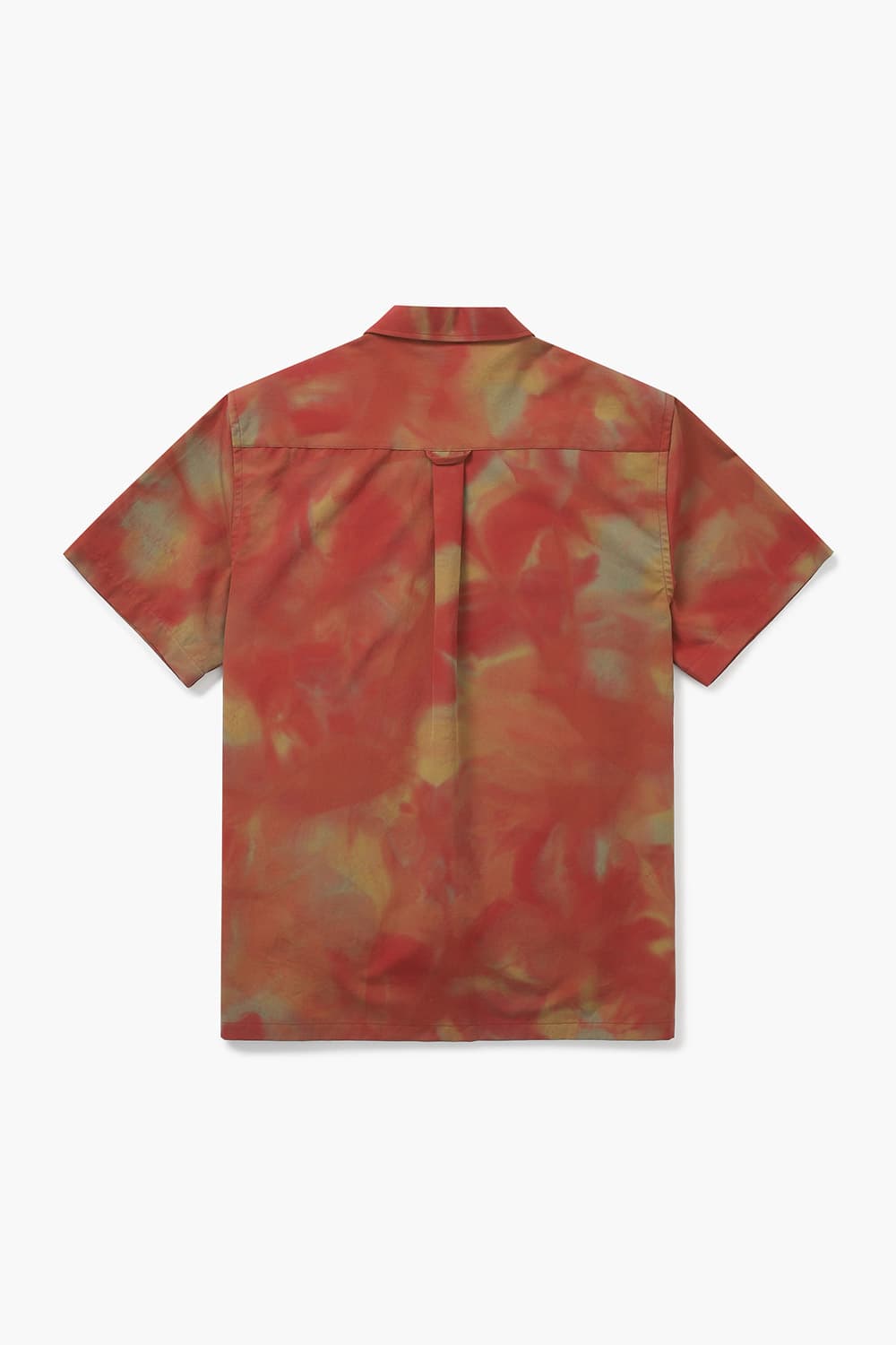 코튼 타이다이 캠프 카라 001 레드 반소매 셔츠