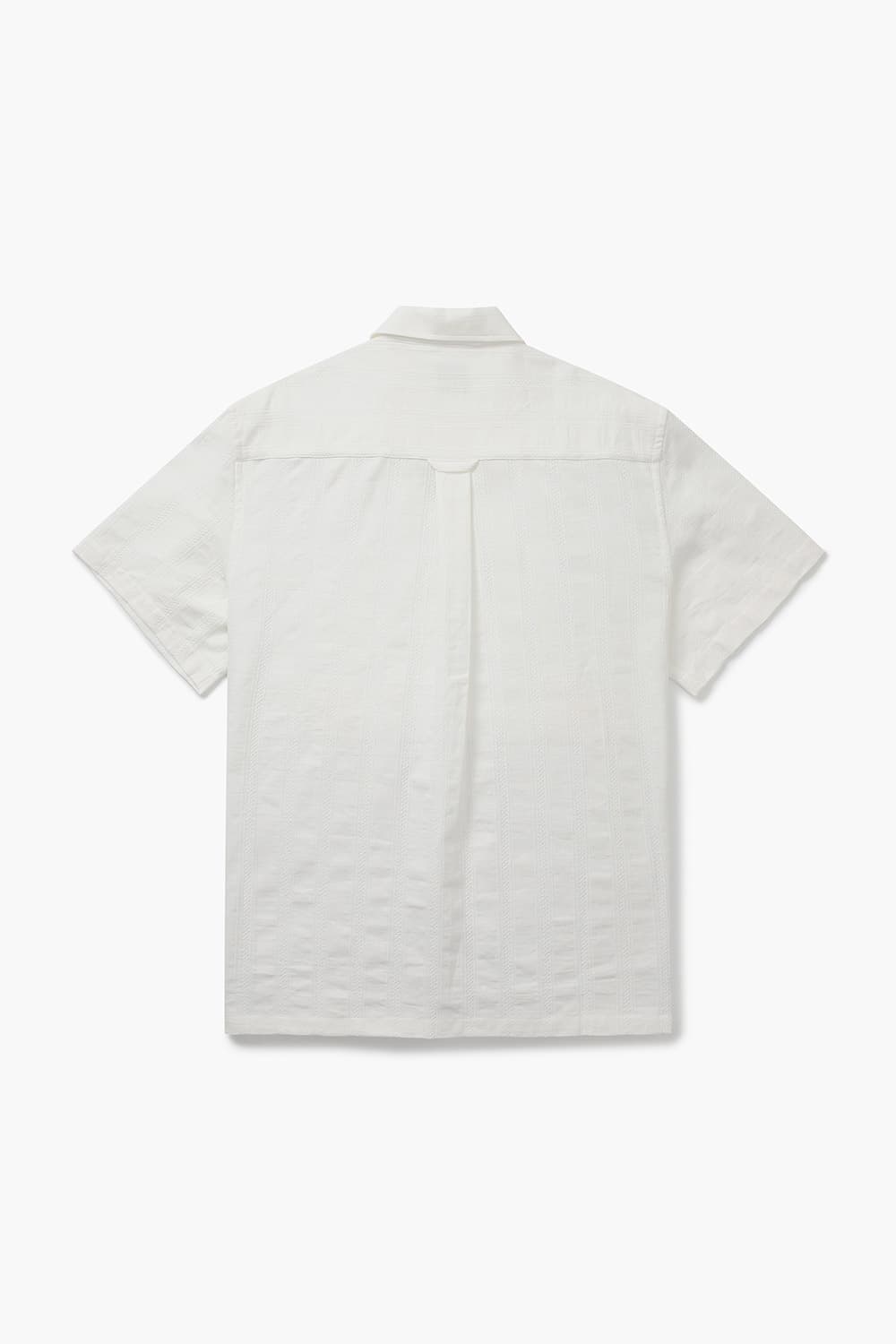 린넨 혼방 캠프 카라 002 화이트 반소매 셔츠