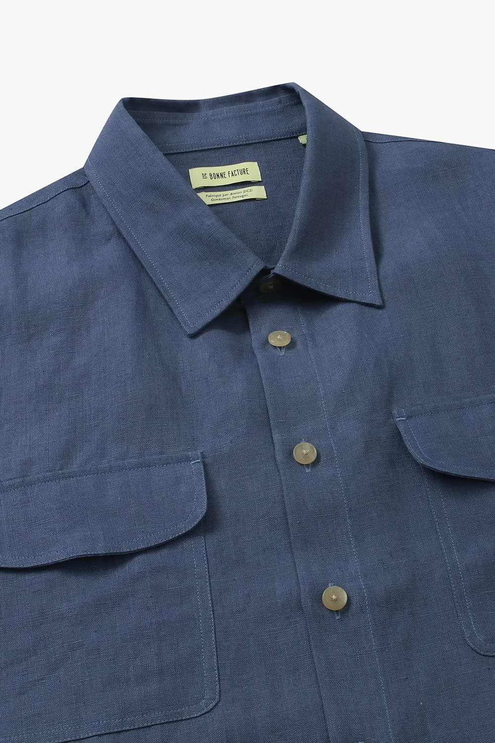린넨 투 포켓 오버사이즈 006 네이비 셔츠