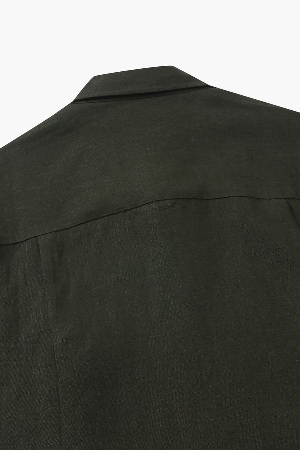 린넨 투 포켓 오버사이즈 006 카키브라운 셔츠