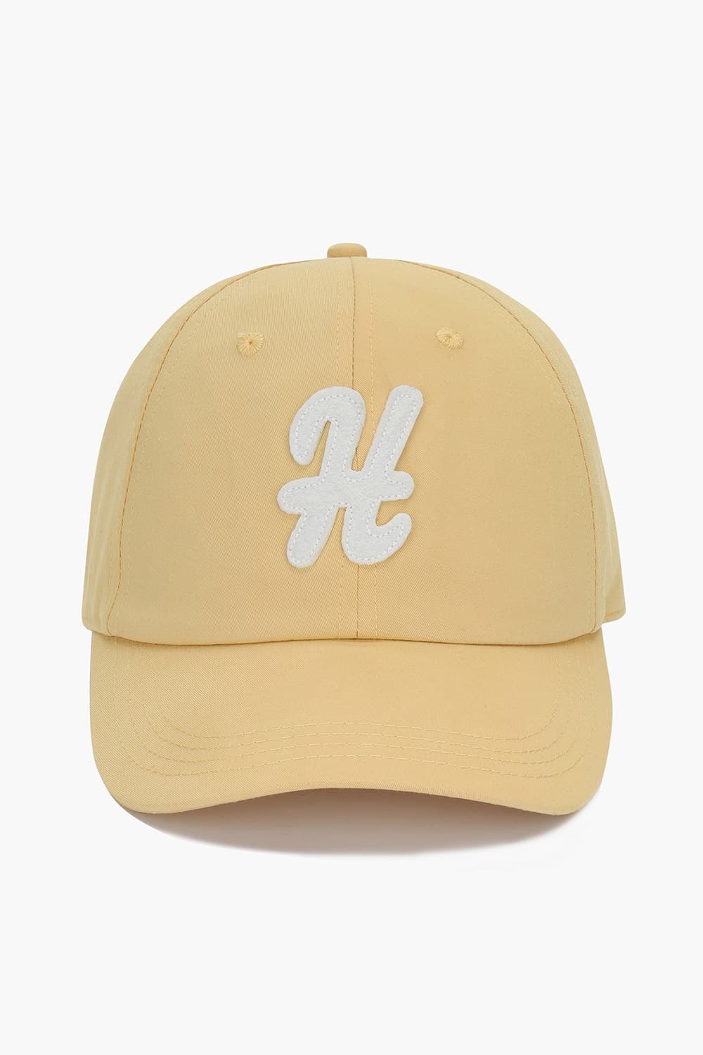 코튼 일러스트 H 로고 004 라이트옐로우 볼캡