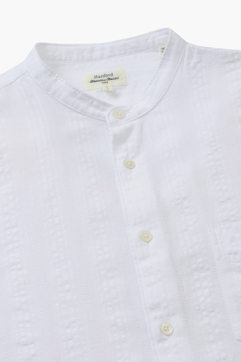 코튼 차이나 카라 002 화이트 셔츠