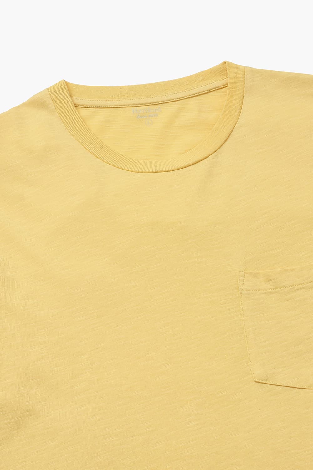코튼 포켓 크루넥 001 옐로우 반소매 티셔츠
