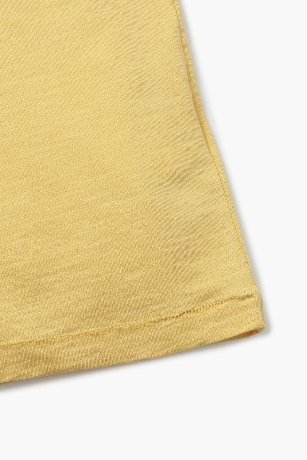 코튼 포켓 크루넥 001 옐로우 반소매 티셔츠