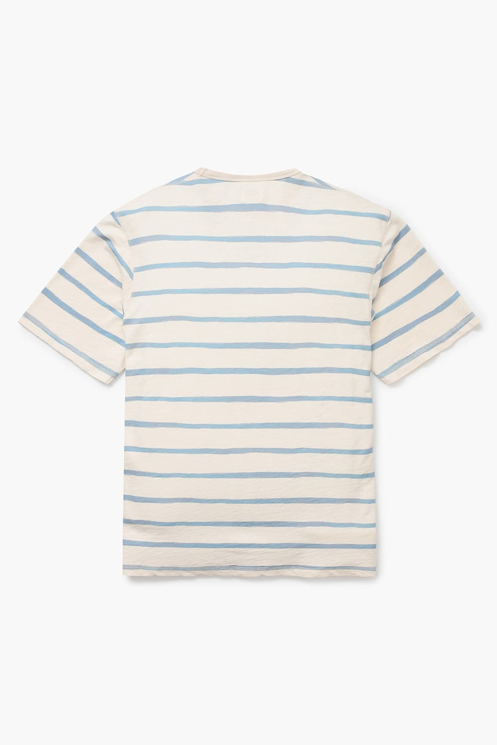 코튼 스트라이프 포켓 크루넥 002 라이트블루 반소매 티셔츠