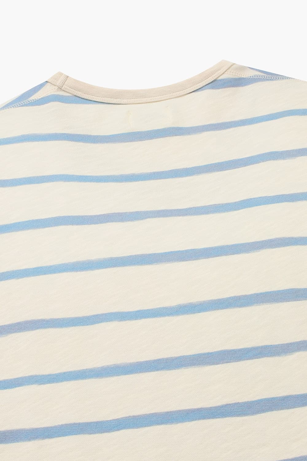 코튼 스트라이프 포켓 크루넥 002 라이트블루 반소매 티셔츠