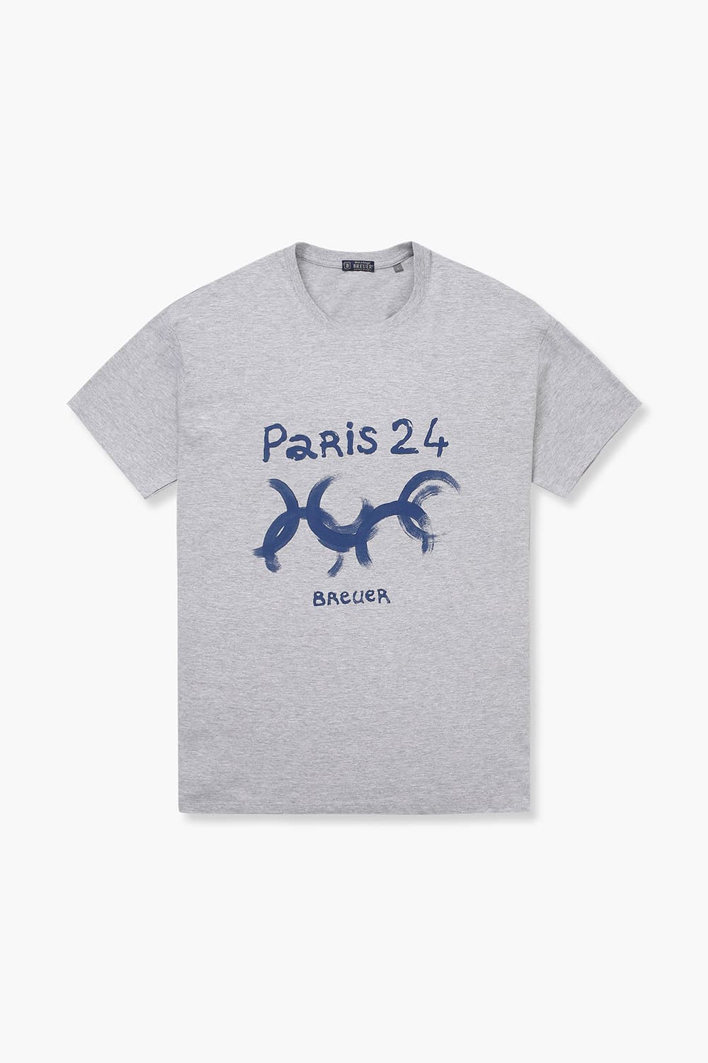 코튼 PARIS 일러스트 로고 517 라이트그레이 반소매 티셔츠