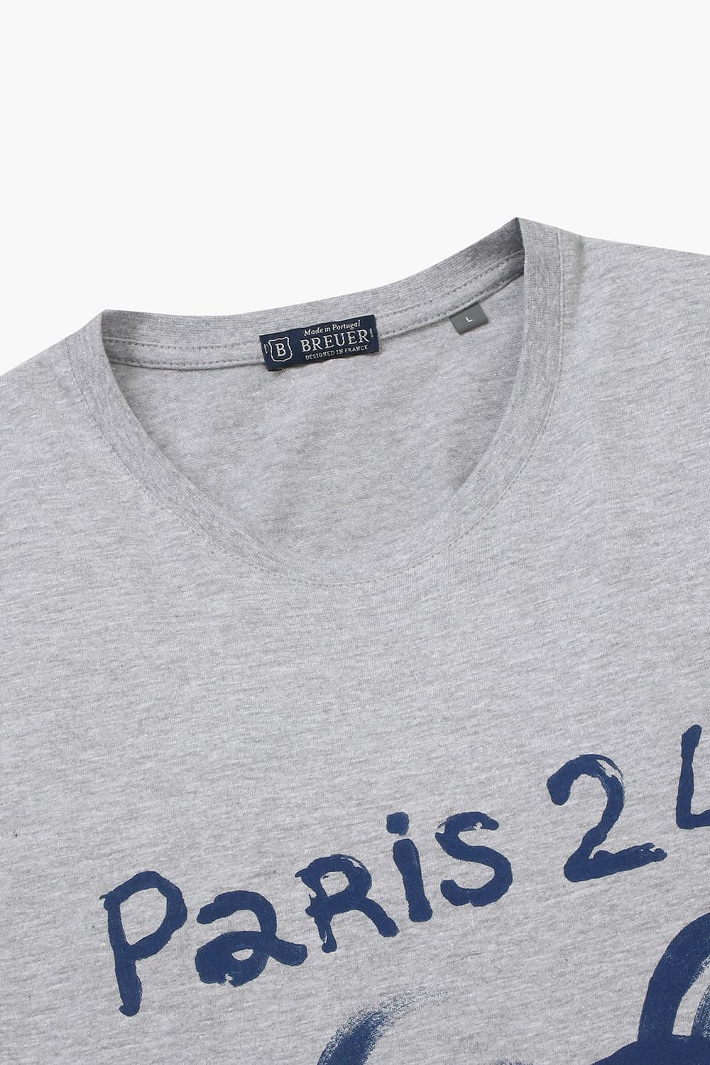 코튼 PARIS 일러스트 로고 517 라이트그레이 반소매 티셔츠