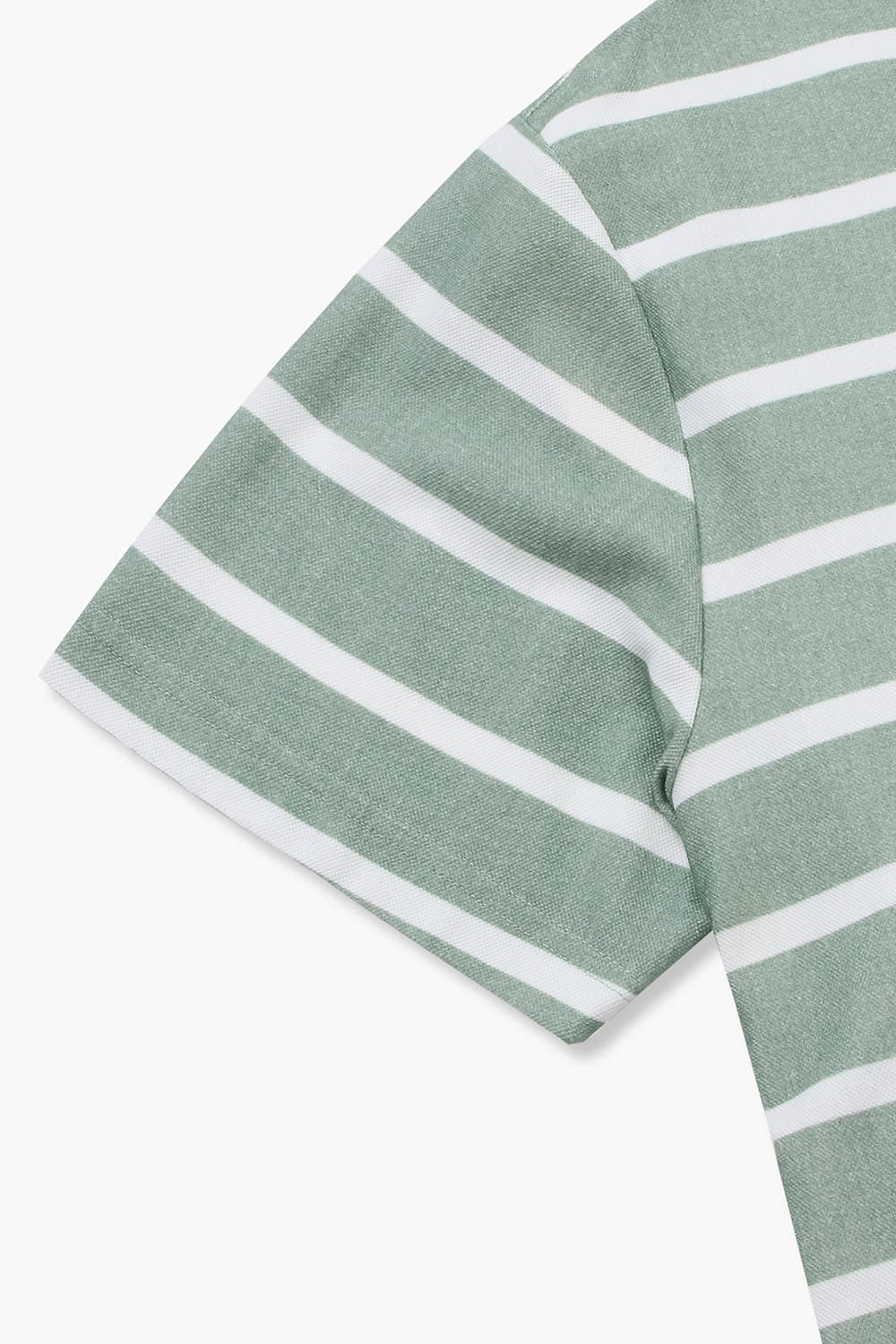 코튼 스트라이프 크루넥 513 라이트그린 반소매 티셔츠