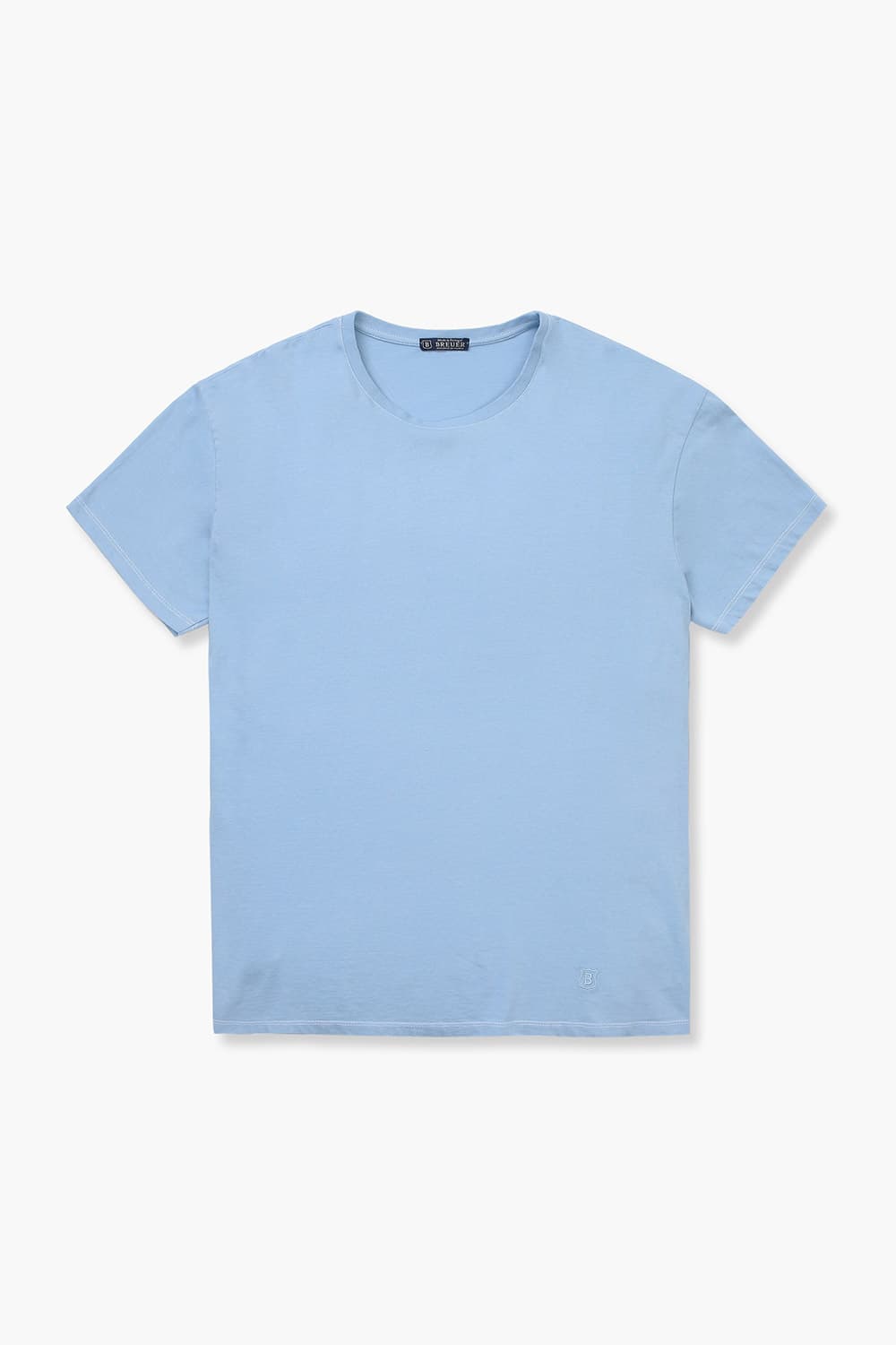 코튼 베이직 크루넥 512 라이트블루 반소매 티셔츠