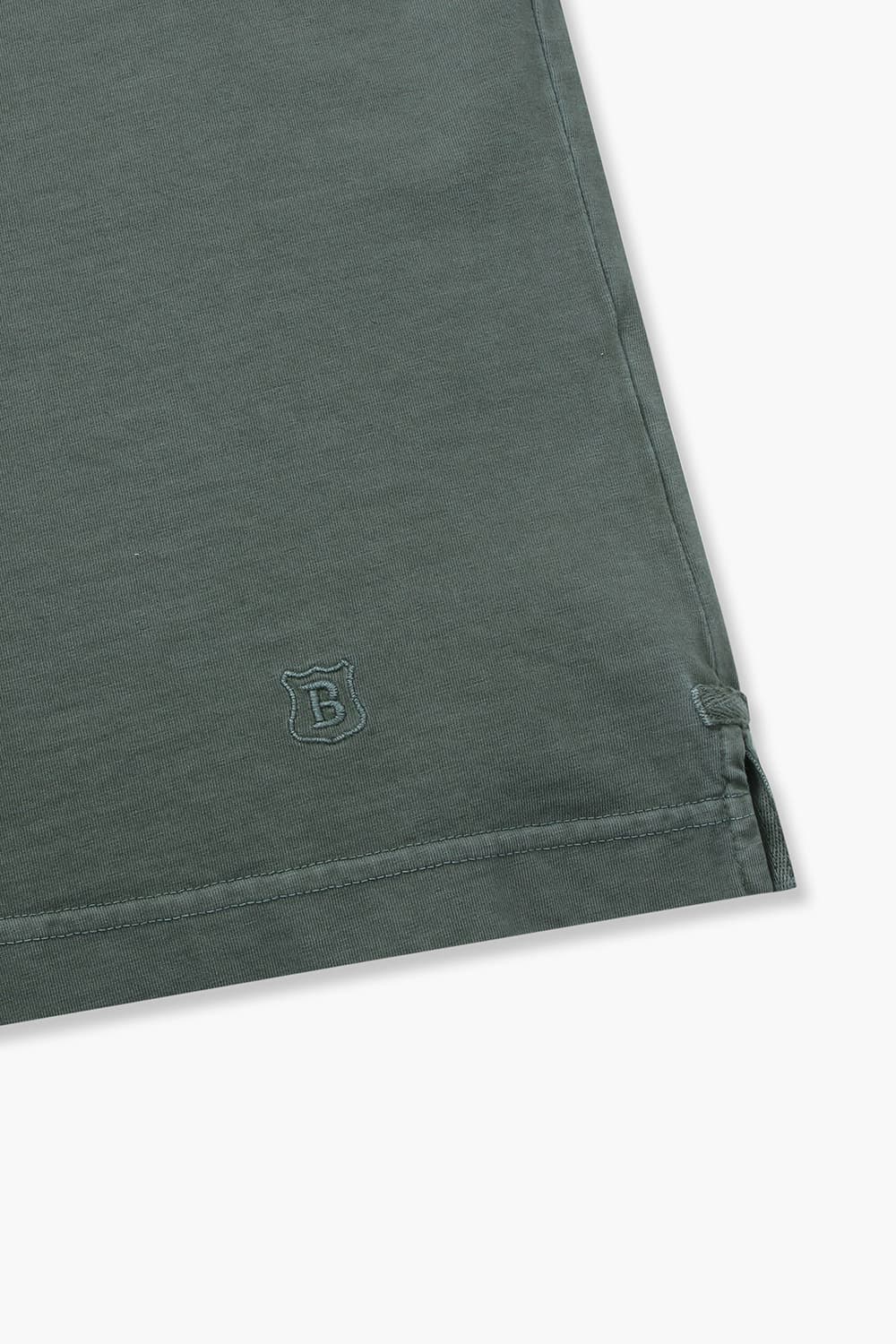 코튼 포켓 크루넷 511 블루그린 반소매 티셔츠