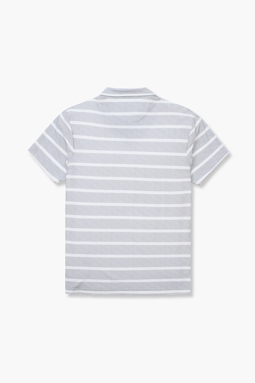 코튼 스트라이프 버튼 다운 505 라이트그레이 반소매 티셔츠