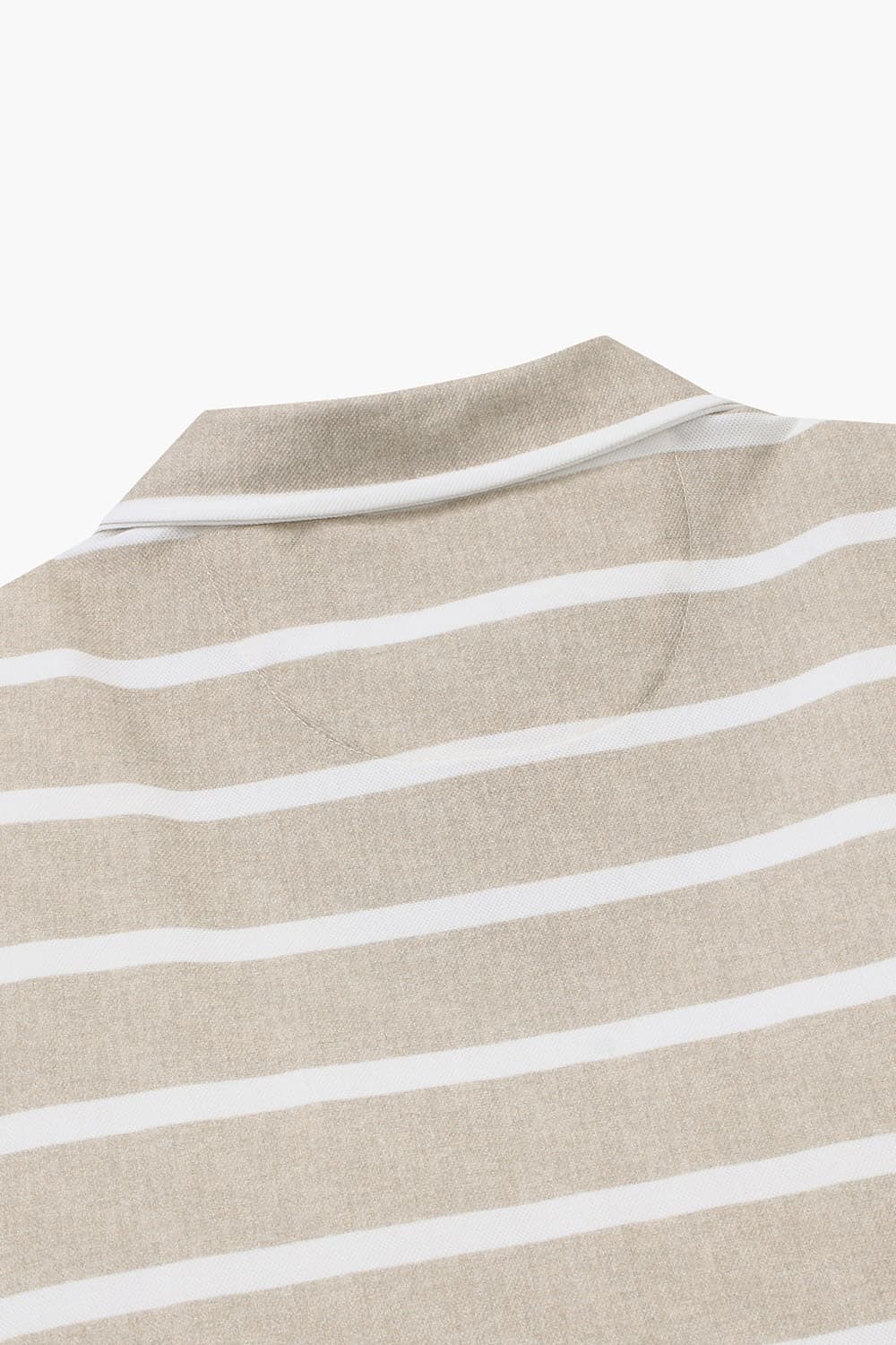 코튼 스트라이프 버튼 다운 505 베이지 반소매 티셔츠