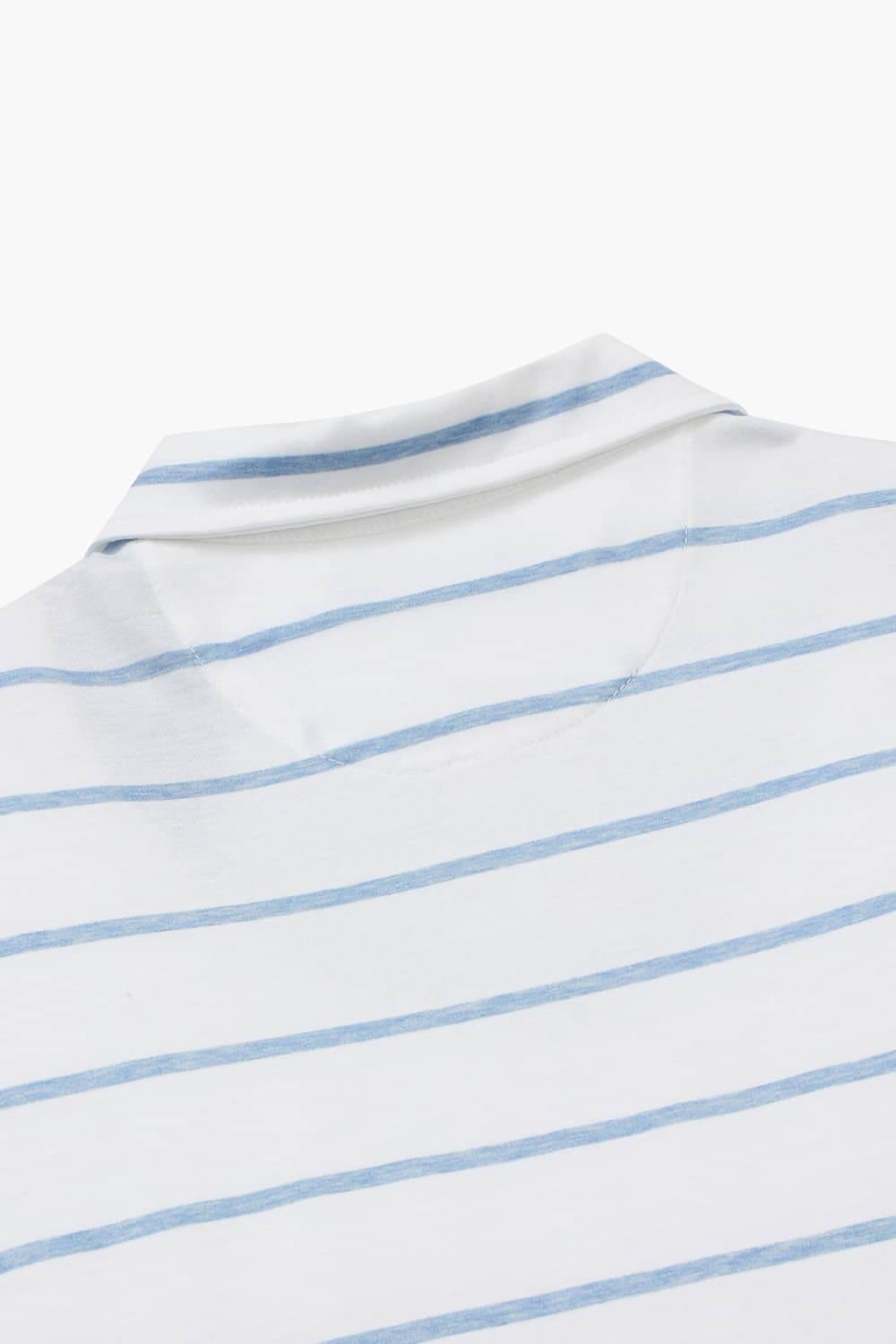 코튼 스트라이프 버튼 다운 503 라이트블루 반소매 티셔츠