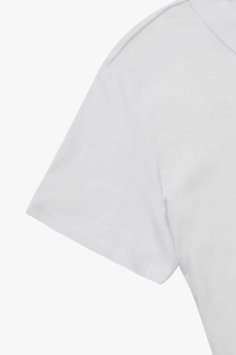 코튼 버튼 다운 502 화이트 반소매 티셔츠