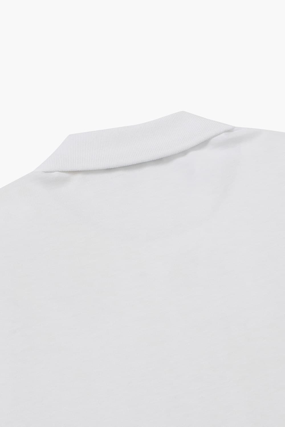 코튼 버튼 다운 502 화이트 반소매 티셔츠
