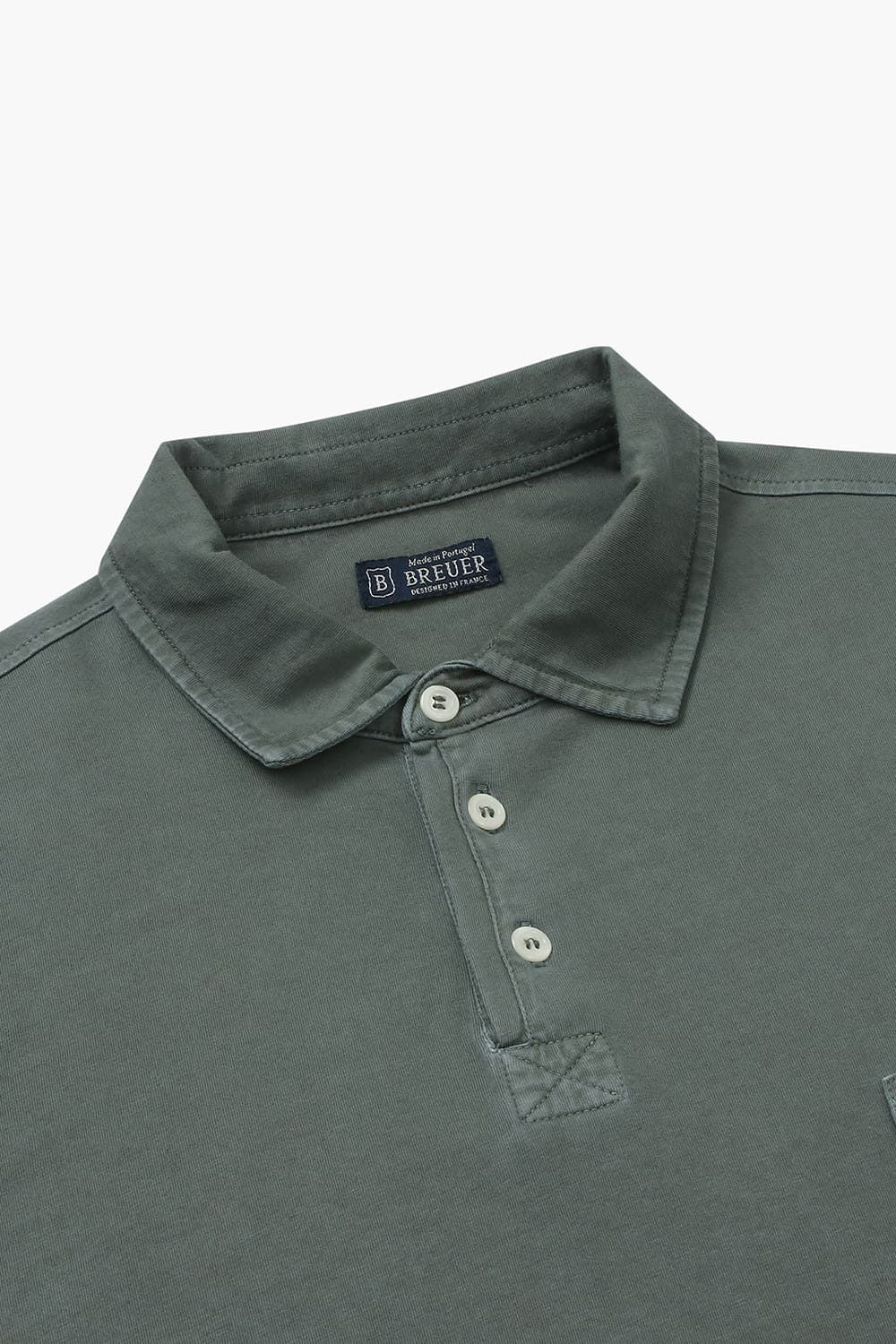 코튼 버튼 다운 포켓 501 블루그린 반소매 티셔츠