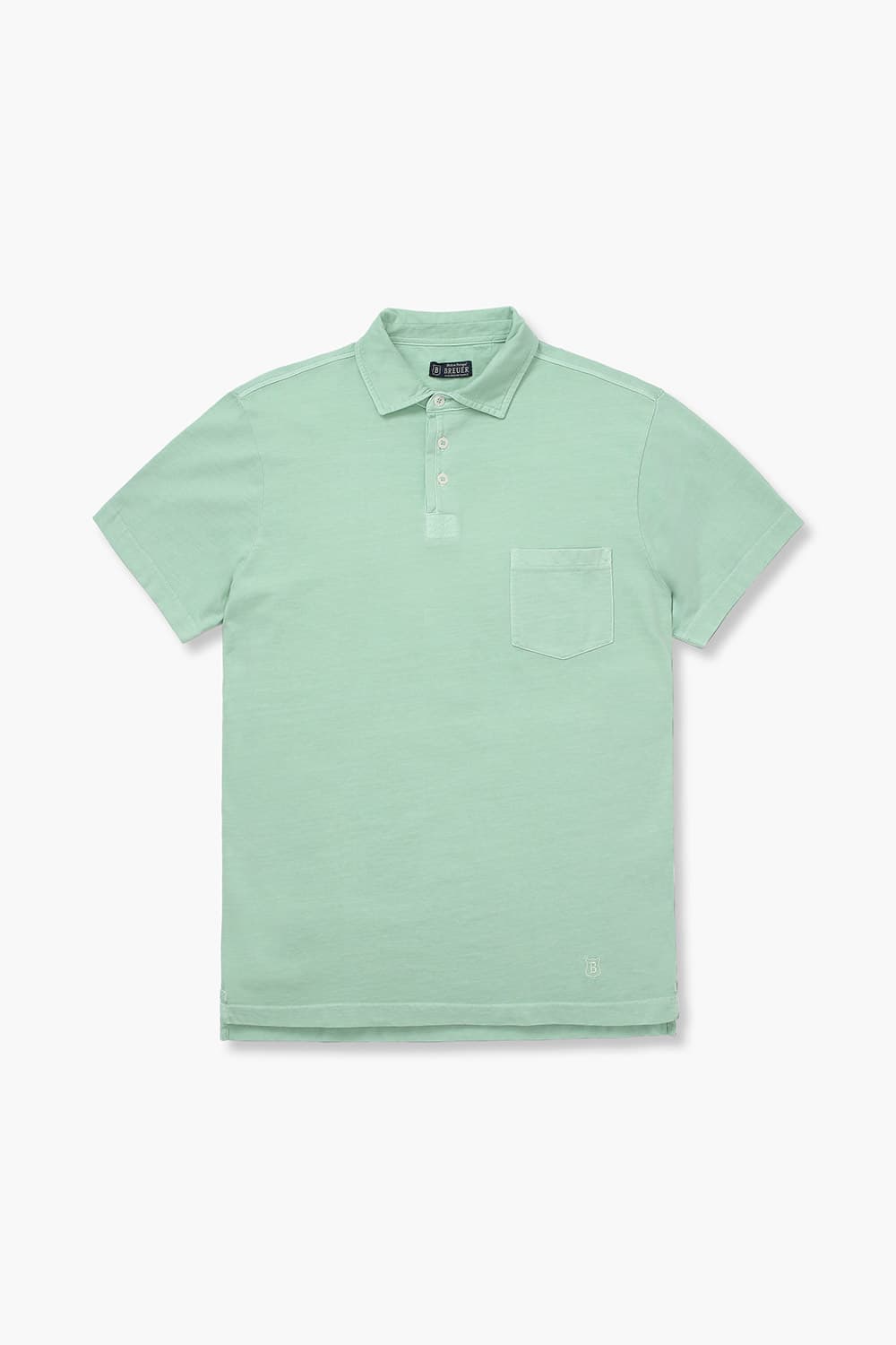코튼 버튼 다운 포켓 501 라이트그린 반소매 티셔츠