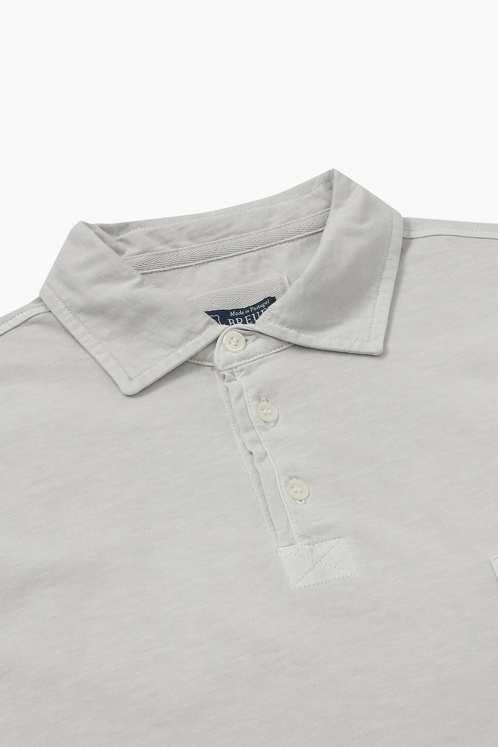 코튼 포켓 카라넥 101 라이트그레이 긴소매 티셔츠