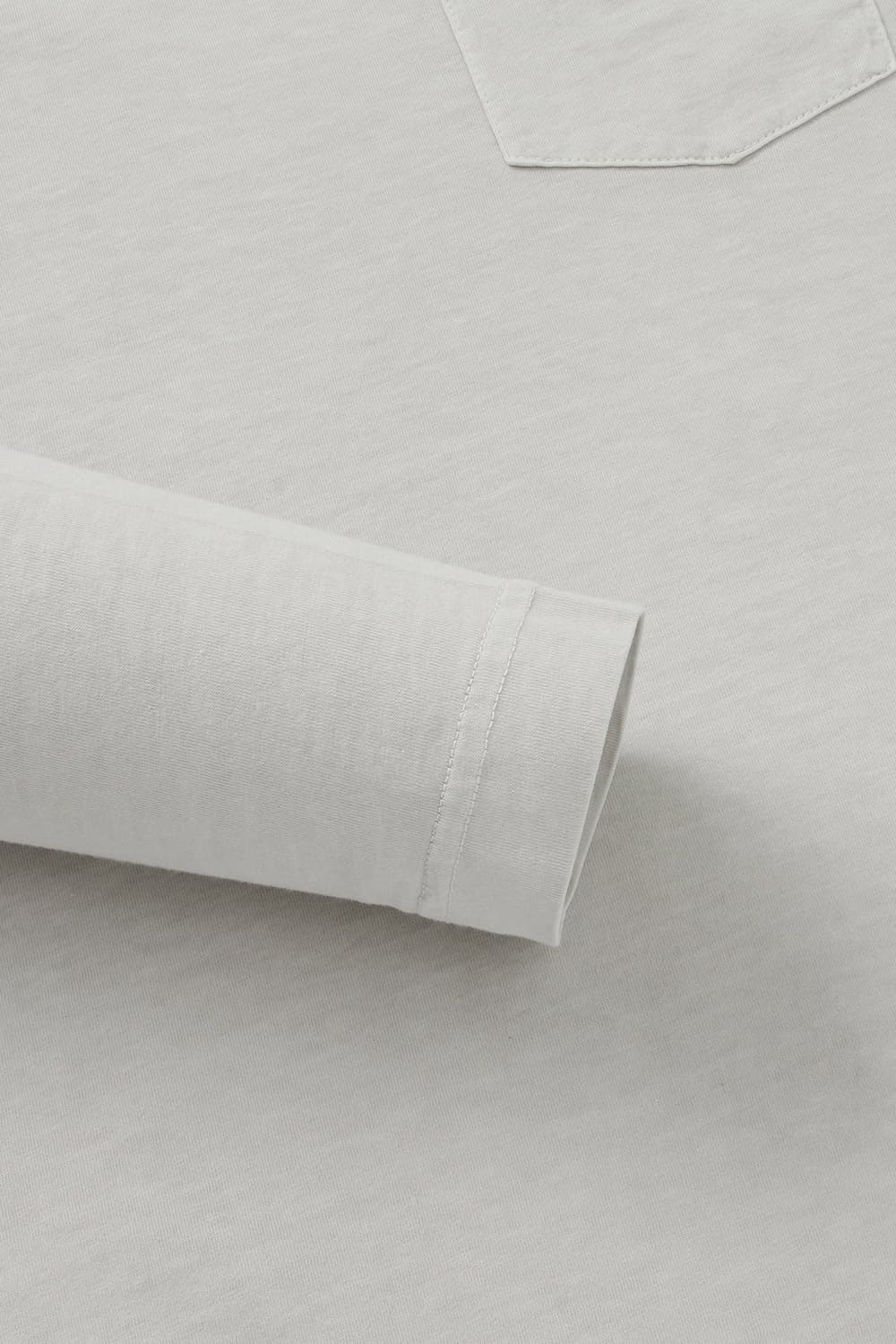 코튼 포켓 카라넥 101 라이트그레이 긴소매 티셔츠