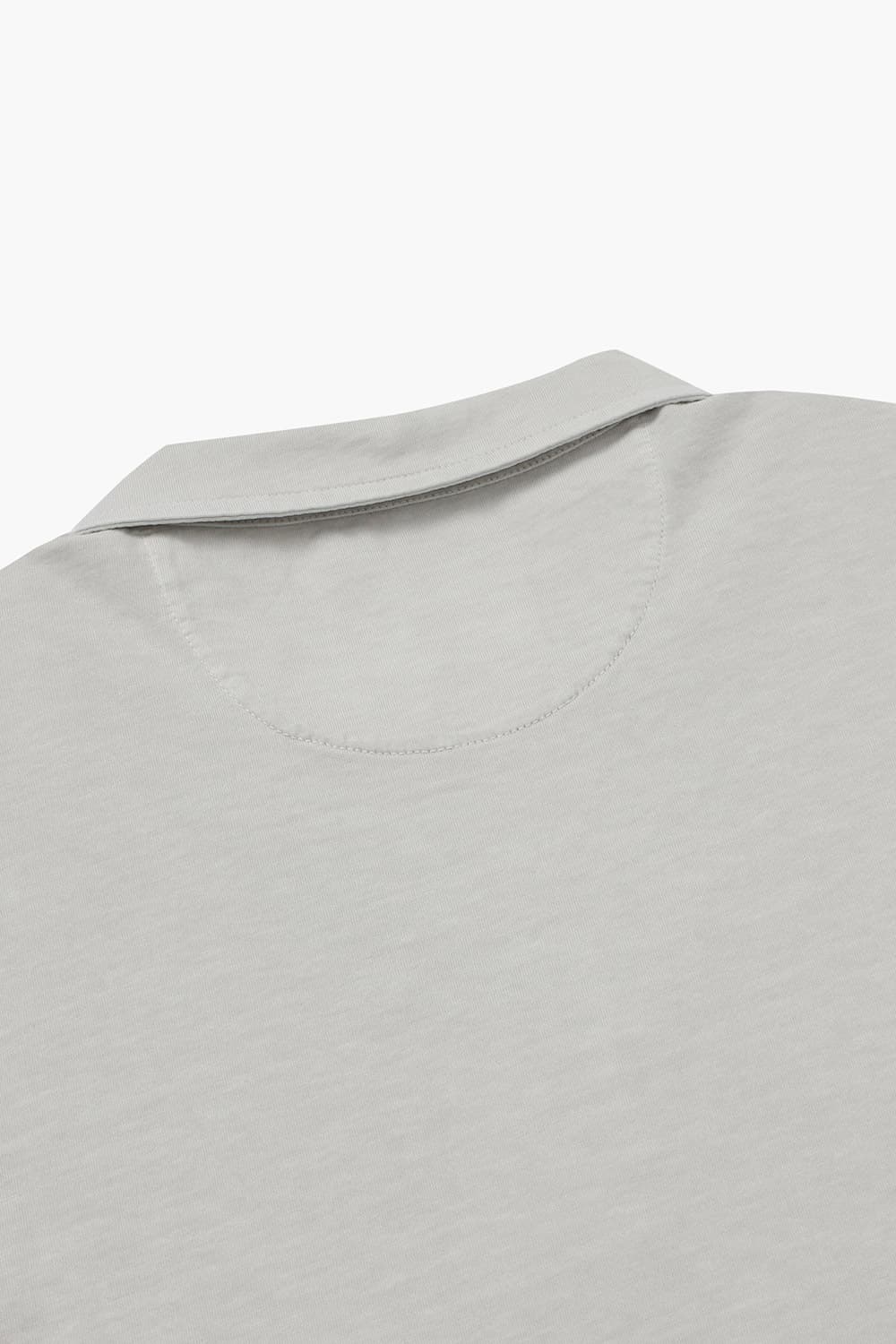 코튼 포켓 카라넥 101 라이트그레이 긴소매 티셔츠