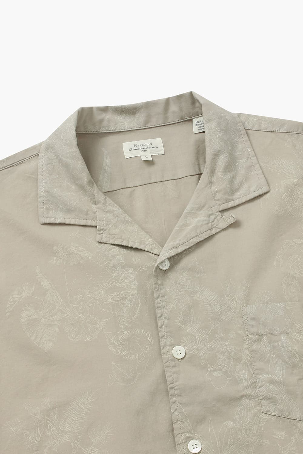 코튼 웨스턴 포켓 테일러드 카라 016 라이트카키 반소매 셔츠