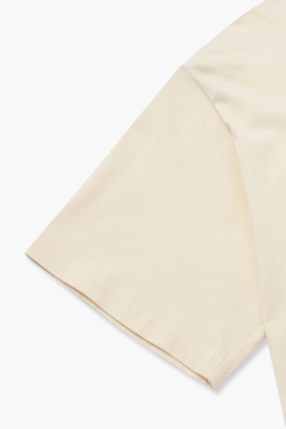 THOMAS 코튼 엠브로이더리 패치 004 아이보리 반소매 티셔츠