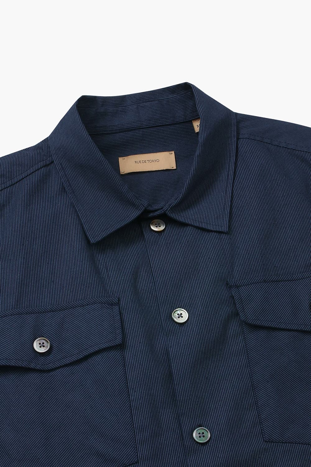 SEFTON 린넨 버튼 다운 투 포켓 005 다크네이비 셔츠