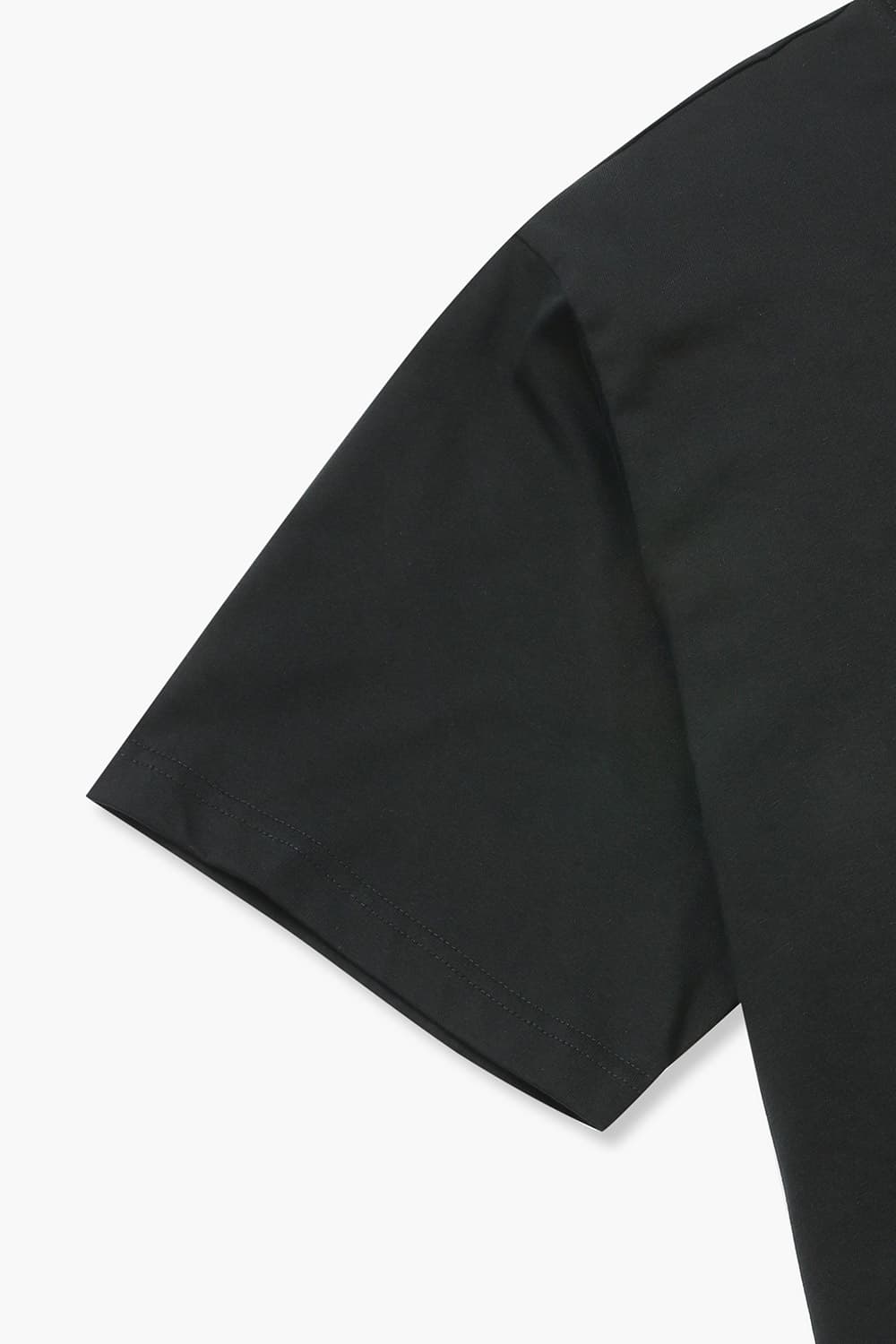 THOMAS 코튼 엠브로이더리 패치 004 블랙 반소매 티셔츠