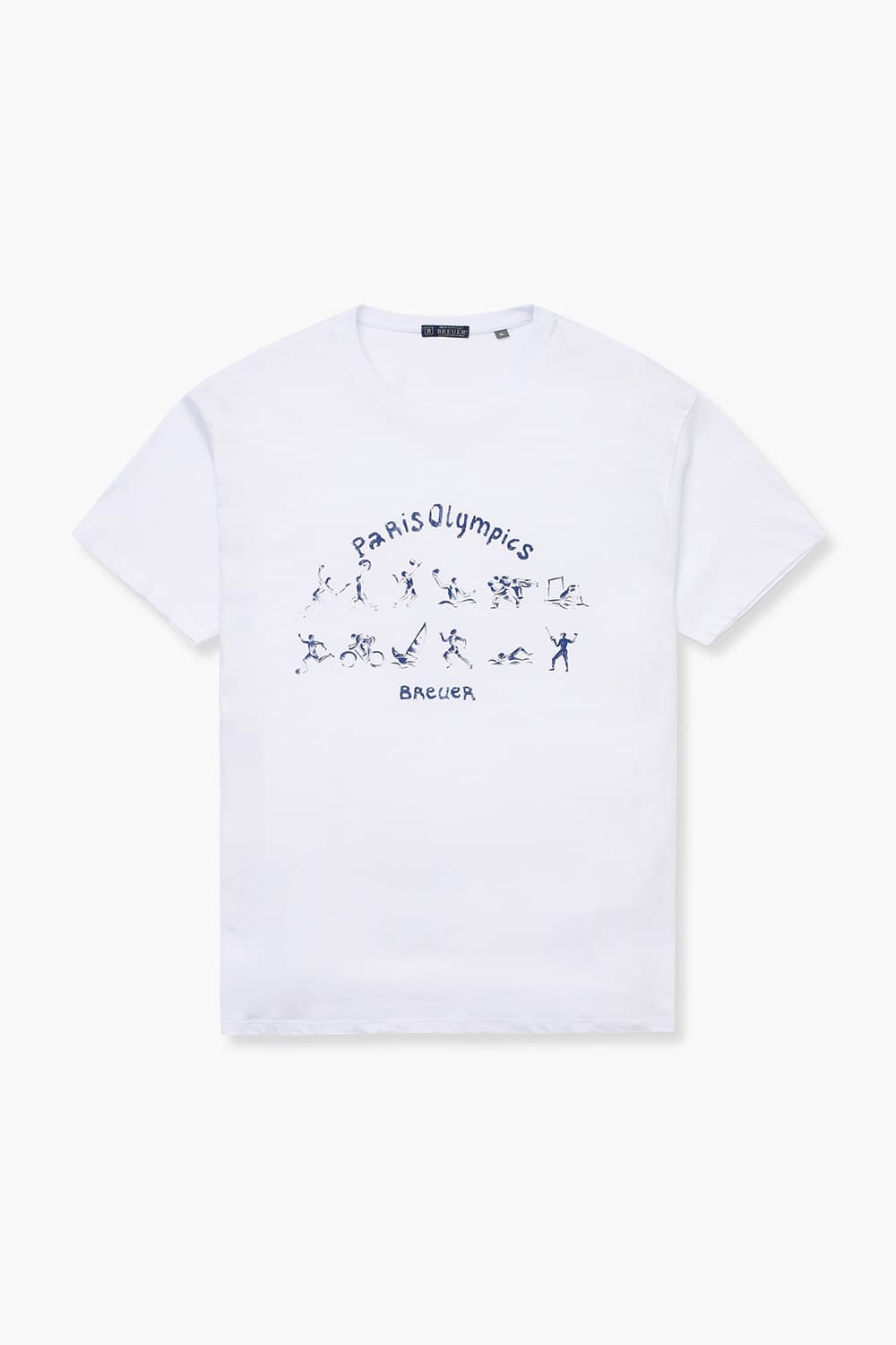 코튼 PARIS 일러스트 로고 516 화이트 반소매 티셔츠