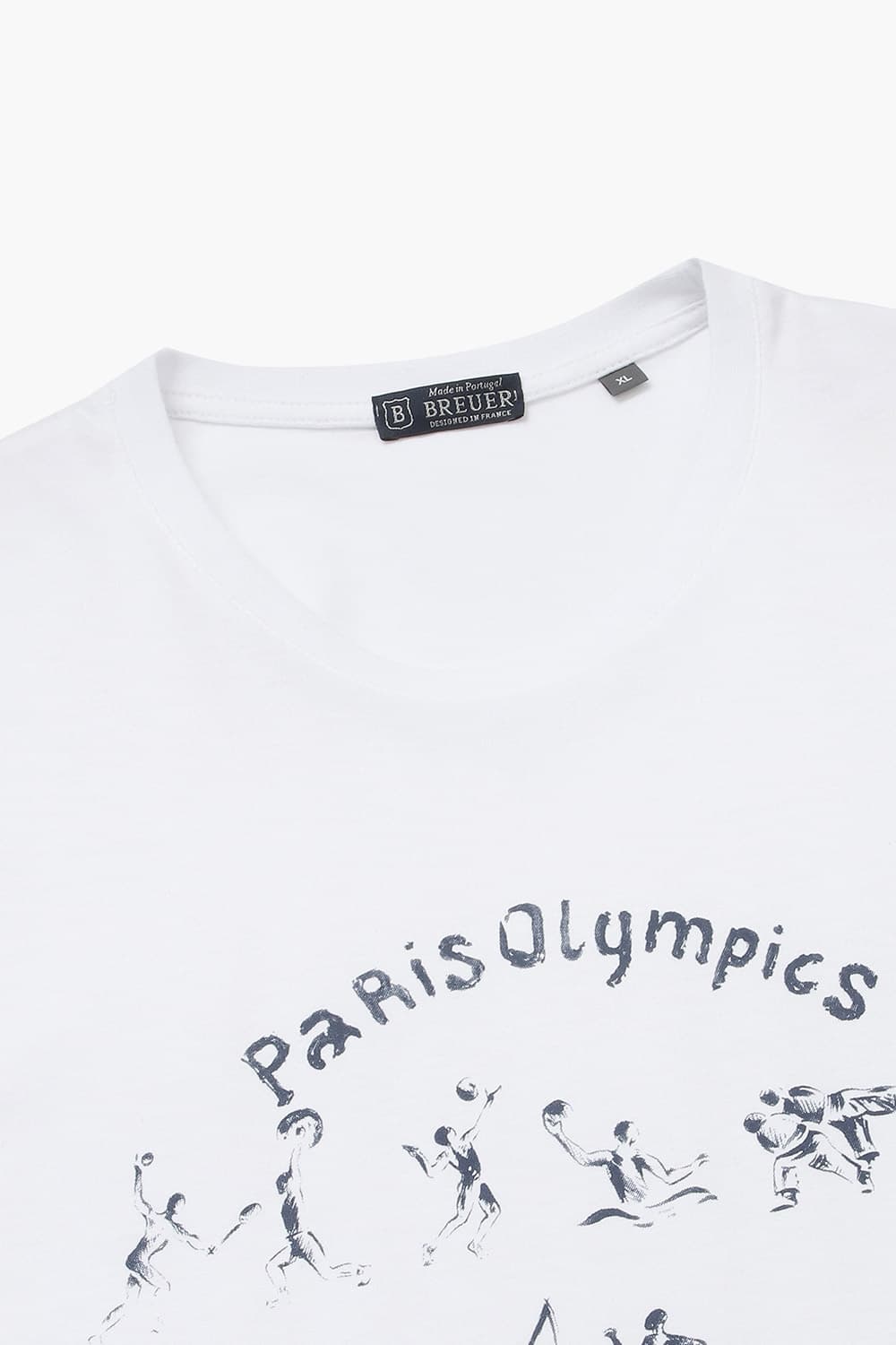 코튼 PARIS 일러스트 로고 516 화이트 반소매 티셔츠