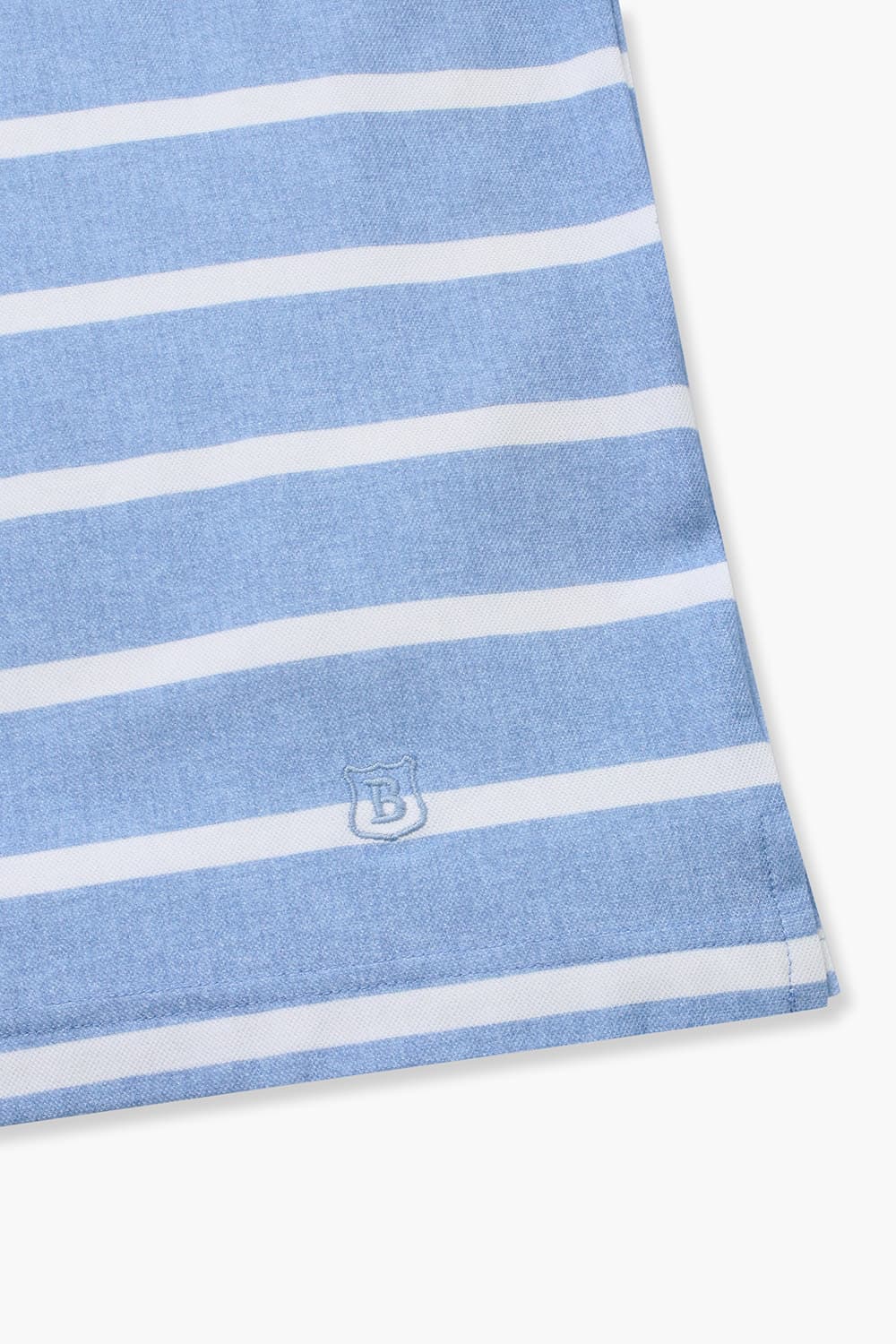 코튼 스트라이프 크루넥 513 블루 반소매 티셔츠