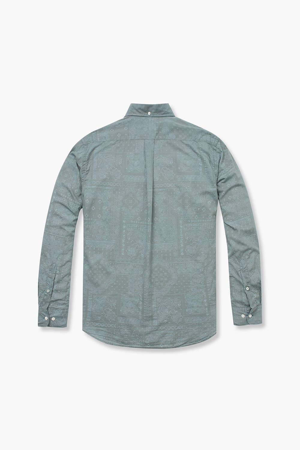 PITT 코튼 웨스턴 패턴 버튼 다운 카라 006 블루그린 셔츠