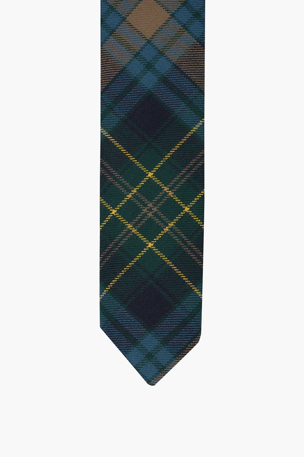 울 타탄 체크 117 그린 넥타이