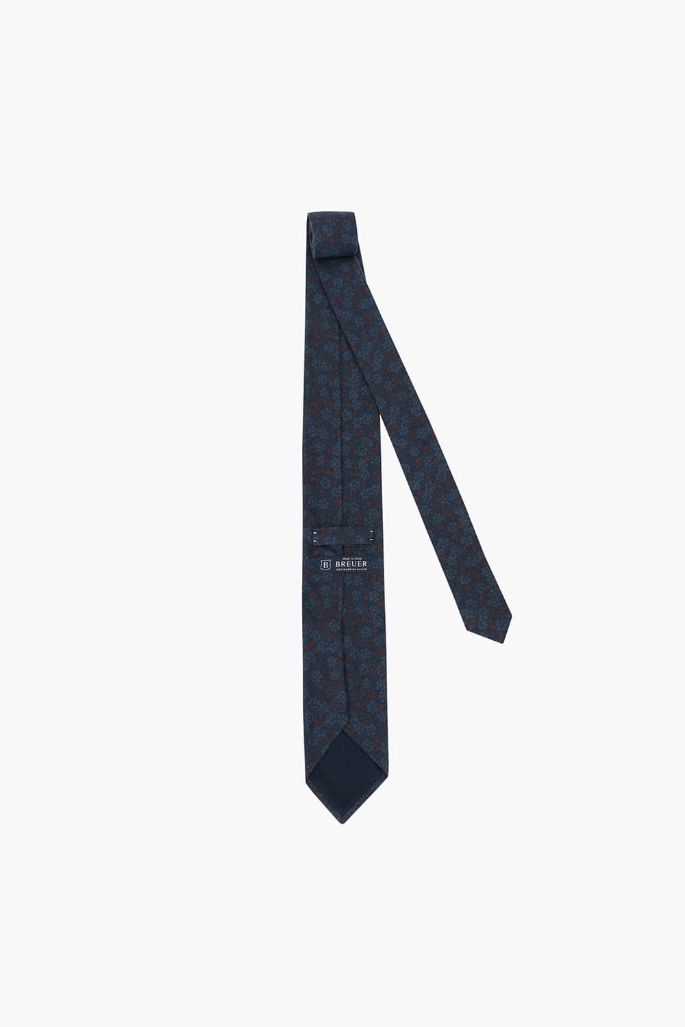 울 플라워 패턴 112 다크네이비 넥타이