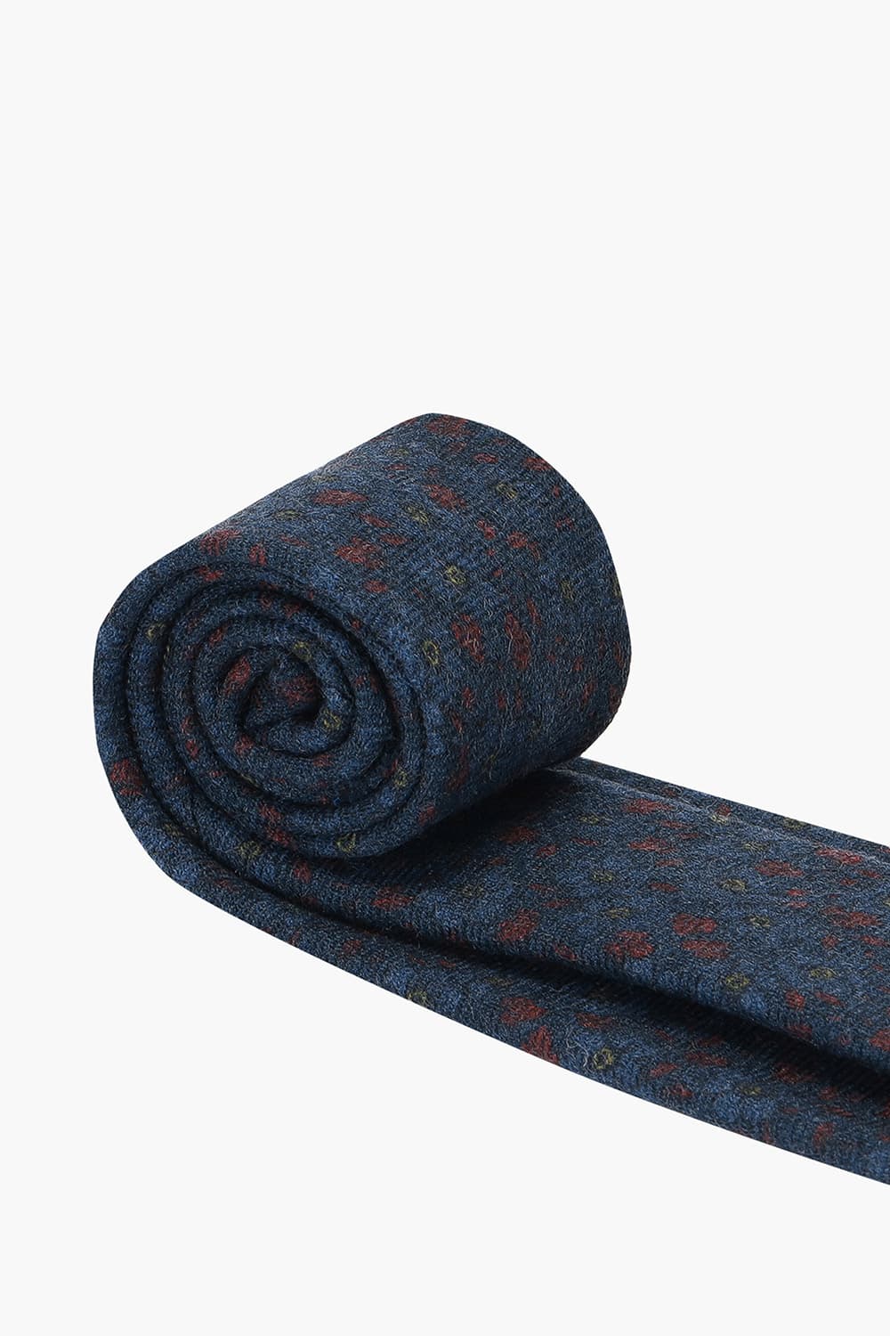 울 플라워 패턴 112 다크네이비 넥타이