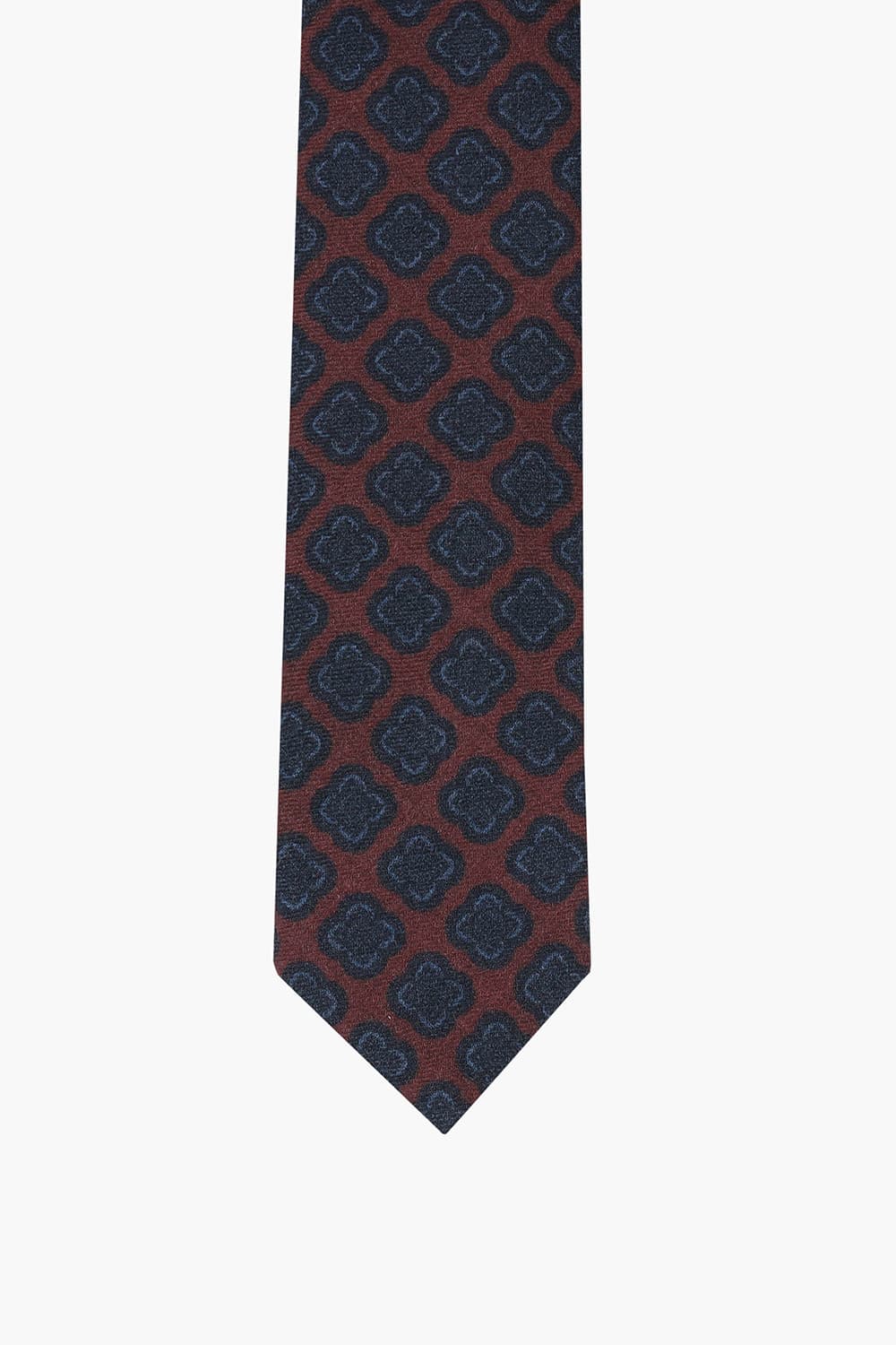 울 기하학 패턴 110 버건디 넥타이